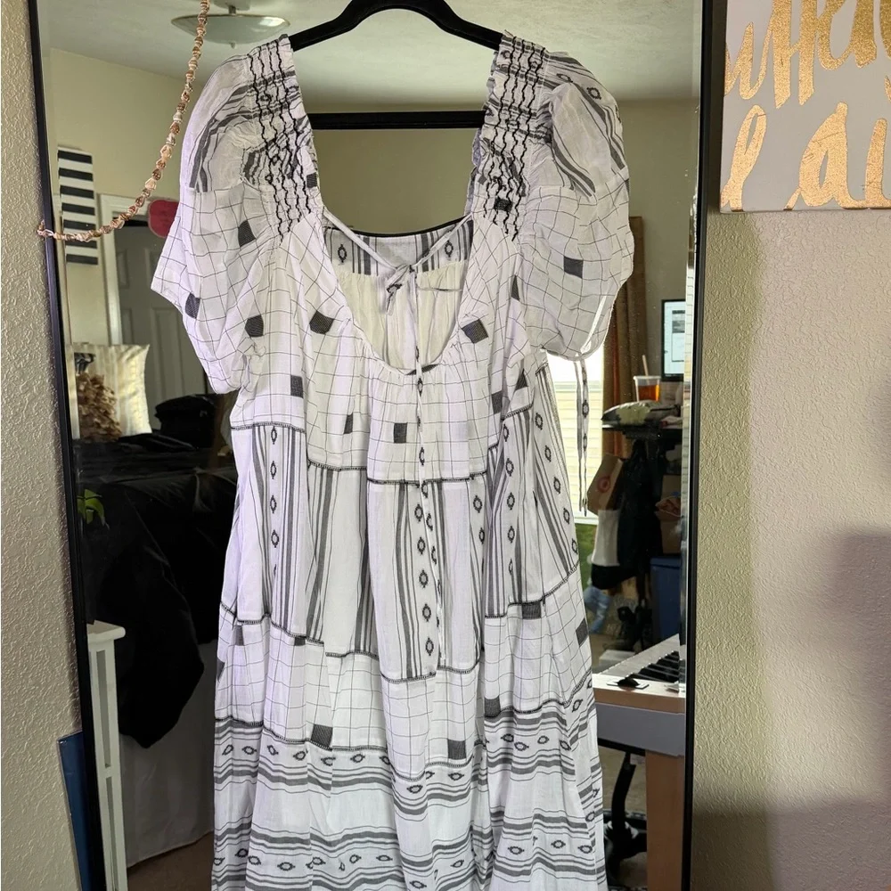 Free People Black and White Patterned Maxi Dress - Picture 3 of 4